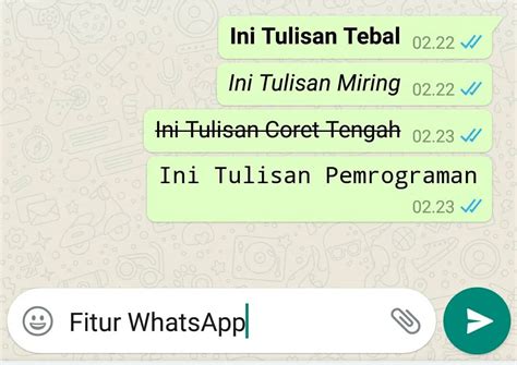 Menggunakan format teks kaya di WhatsApp